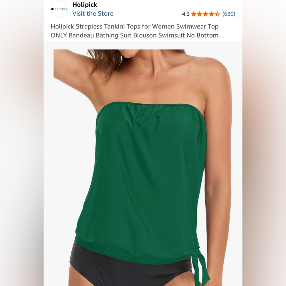 Bandeau Blouson Swim Top